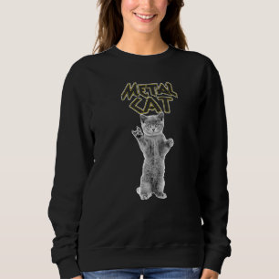 Sweatshirt Metalcats Vaporware Art Meow Love Musique Pour Le