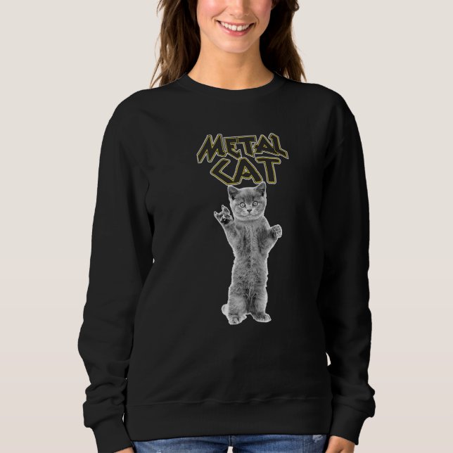 Sweatshirt Metalcats Vaporware Art Meow Love Musique Pour Le  (Devant)