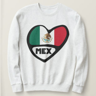 Sweatshirt Mexique Code Pays Coeur Drapeau, MEX