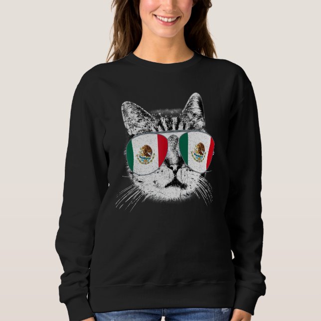 Sweatshirt Mexique Mexique Drapeau Pays Racines Cat Pride (Devant)