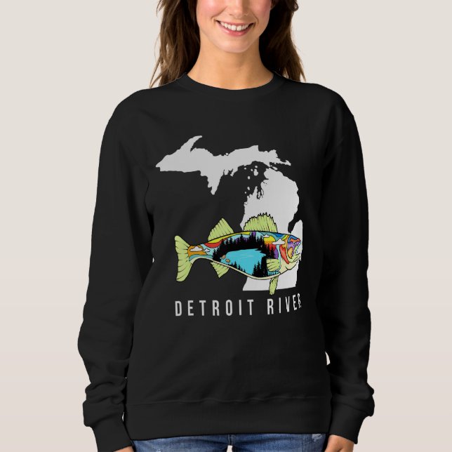 Sweatshirt Michigan Detroit River Walleye Fishing Eau douce (Devant)