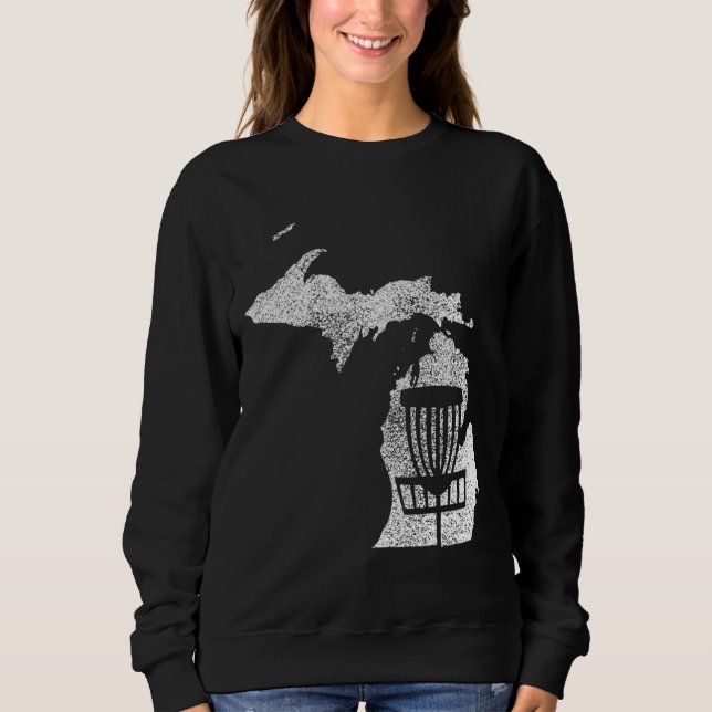 Sweatshirt Michigan Disk Golf State avec panier en Gr détendu (Devant)