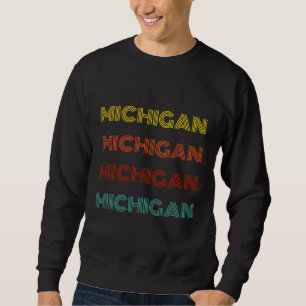 Sweatshirt Michigan Retro Typographie État américain