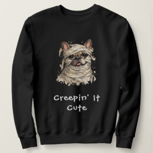 Sweatshirt Mignon Bouledogue Français Halloween Momie qui fai