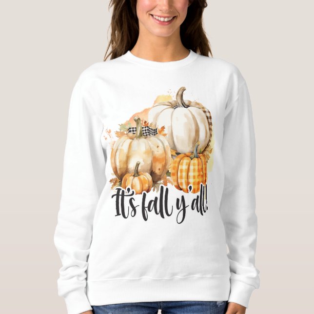 Sweatshirt mignon citrouille saisonnier automne (Devant)