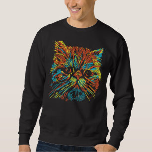 Sweatshirt mignon et coloré Exotic Shorthair art chat pour le