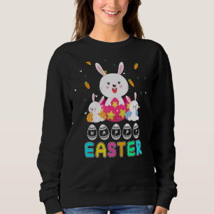 Sweatshirt Mignonne Bunny Visage Tie Dye Lunettes Headband Ha
