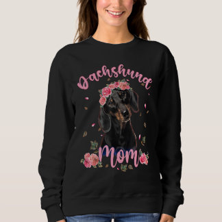 Sweatshirt Mignonne Dachshund Maman Flower Chien Femmes