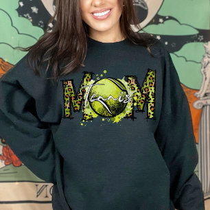 Sweatshirt Mignonne Empreinte de léopard Tennis Maman