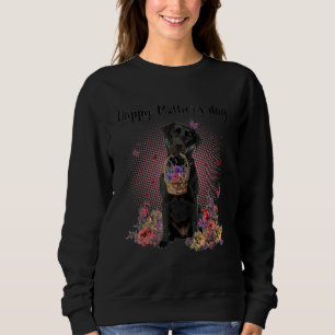 Sweatshirt Mignonne Labrador Maman Fleur Joyeux Fête des Mère
