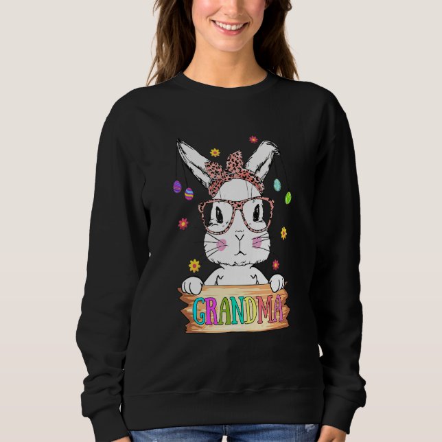 Sweatshirt Mignonne lapin portant le Masque Visage Grand-mère (Devant)