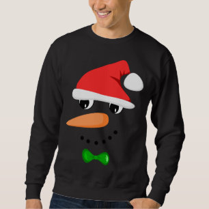 Sweatshirt Mignonne Père Noël Snowman Face Drôle Noël Snowman