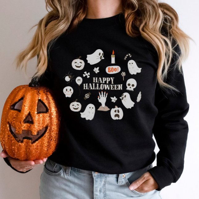Sweatshirt Mignonne saison Éffrayante Citrouille Halloween (Créateur téléchargé)