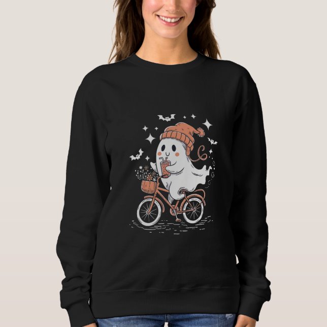 Sweatshirt Mignonne T-shirt Ghost Halloween, Femmes Halloween (Devant)