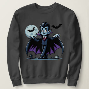 Sweatshirt Mignonne, whimsical Halloween vampire