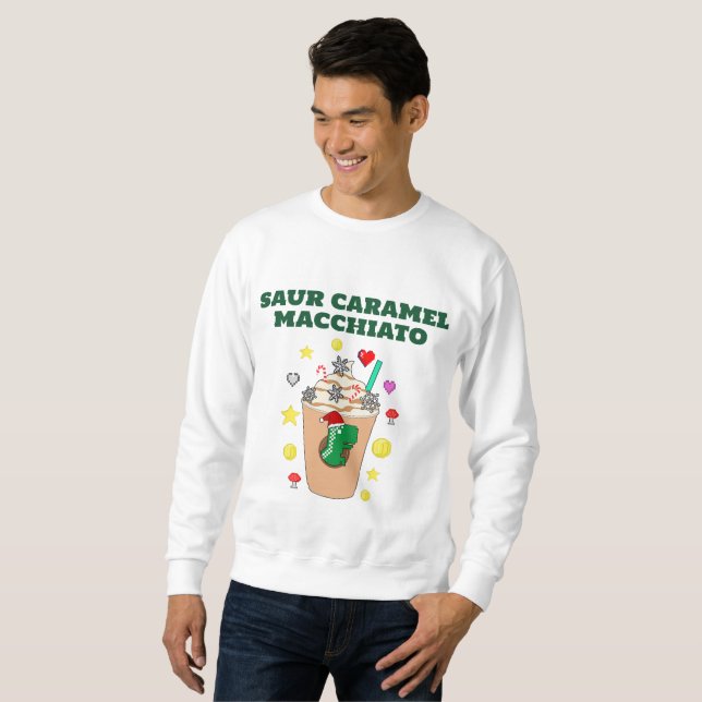 Sweatshirt Mikitiez Trex dinosaure icedcoffee caramel xmas (Devant entier)