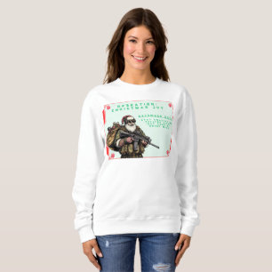 Sweatshirt Militaire amusant/Père Noël de Noël