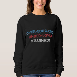 Sweatshirt Militante féministe sur-éduquée et sous-aimée pour