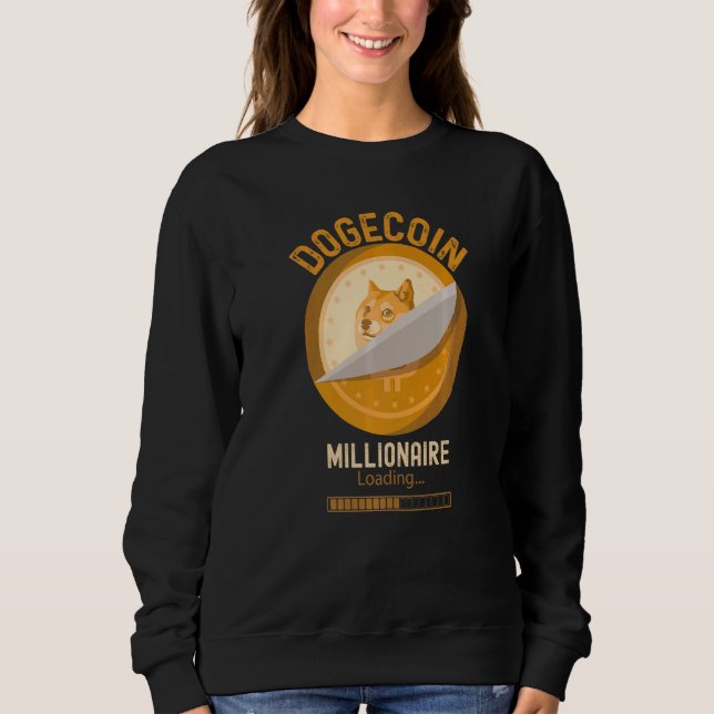 Sweatshirt Millionnaire Dogecoin chargeant la crypto-monnaie  (Devant)