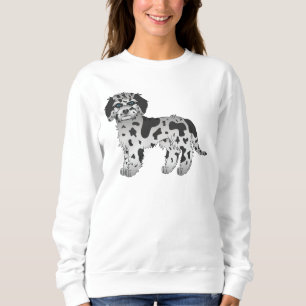 Sweatshirt Mini Goldendoodle Merle Bleu Chien de Dessin Animé