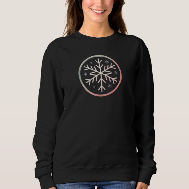 Sweatshirt Minimal Snowflake Icon –  Winter Holiday design  (Devant)