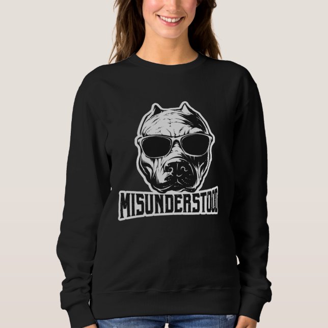 Sweatshirt Misunderstood Pitbull with Sunglasses Pittie (Devant)