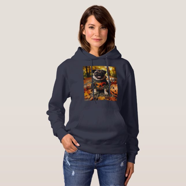 Sweatshirt mit Mops-Hund-Halloween (Vorne ganz)