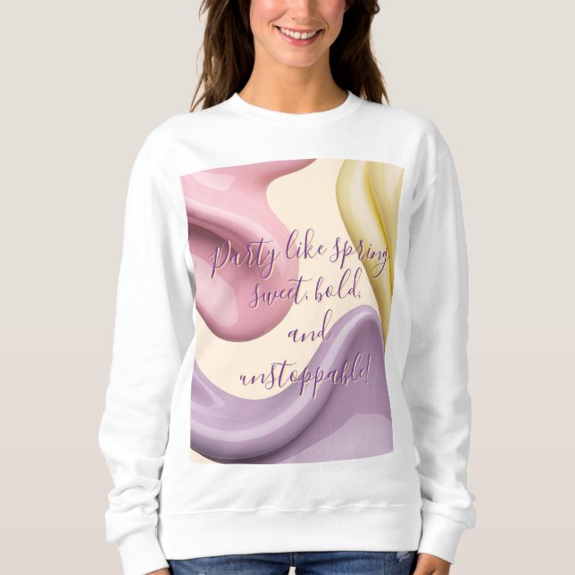 Sweatshirt mit stilvoller abstrakter Grafik (Vorderseite)