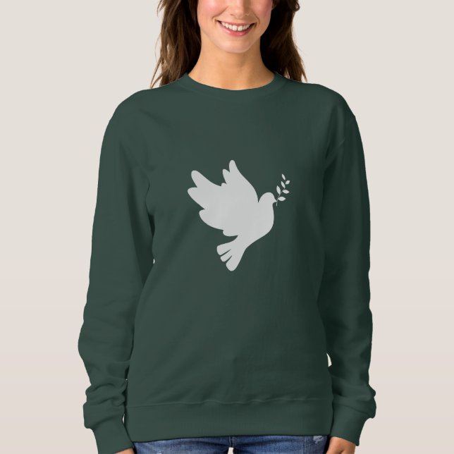 Sweatshirt mit White Dove | Friedlich und stilvoll (Vorderseite)