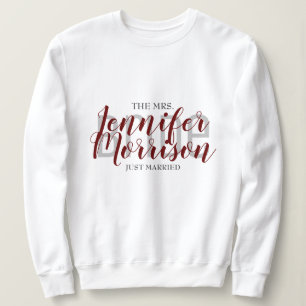 Sweatshirt Mme Newlysée Maroon Élégant vêtement de mariage 