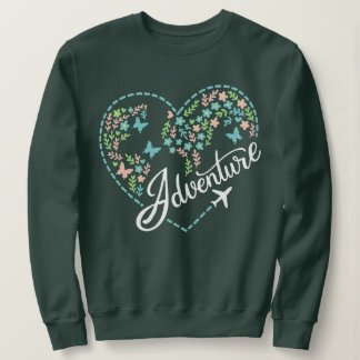 Sweatshirt Mode Avion Femmes Amour Cœur Graphique Aventure