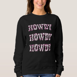 Sweatshirt Mode Rose Léopard Country Western Sud Cowgirl