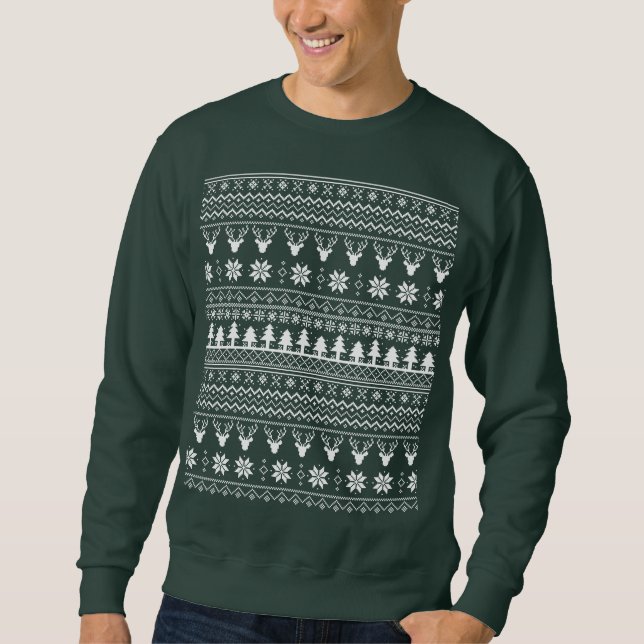 Sweatshirt Modèle de pull de Noël classique pour rennes (Devant)