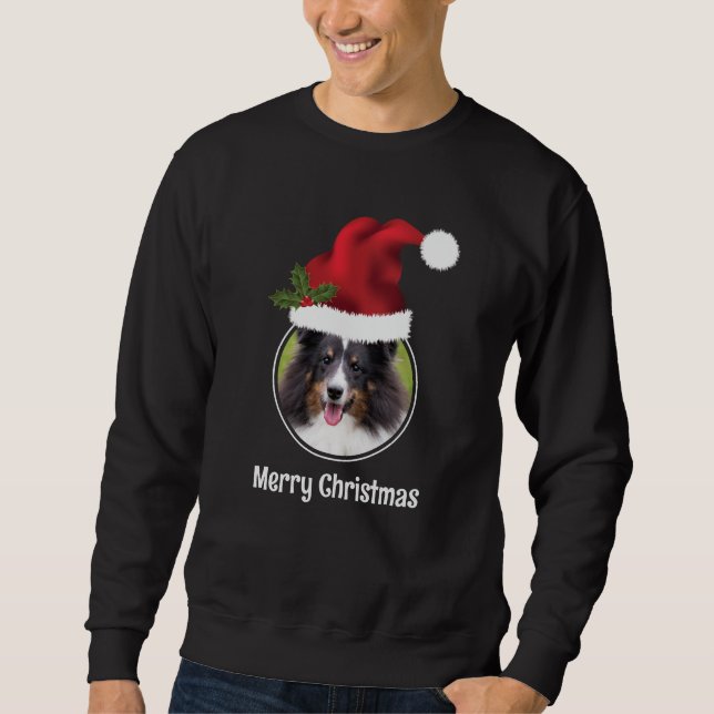 Sweatshirt Modèle photo et texte personnalisés Red Santa Hat (Devant)