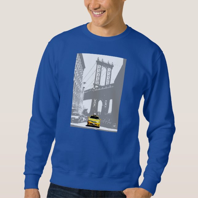 Sweatshirt Modèle royal profond New York City Nyc Taxi jaune (Devant)