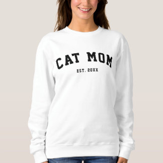 Sweatshirt Moderne Chat Maman Sport Varsité