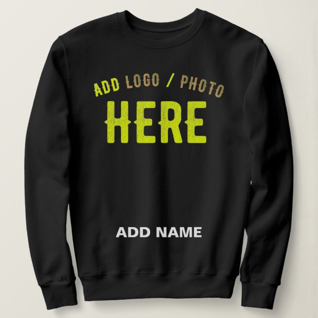 SWEATSHIRT MODERNE ET MODERNE PERSONNALISABLE NOIR VÉRIFIÉ (Design devant)