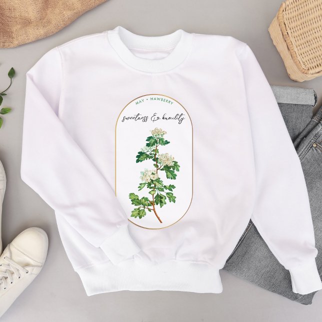 Sweatshirt Mois des fleurs de naissance Mai Anniversaire Béli (Birth Flower Month May Birthday Hawberry Sweatshirt)