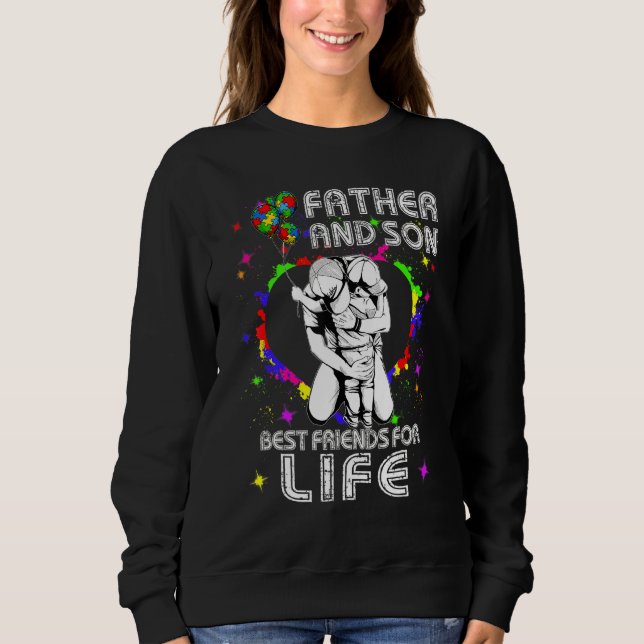 Sweatshirt Mois sensibilisation sur l'autisme Père Et Fils Me (Devant)