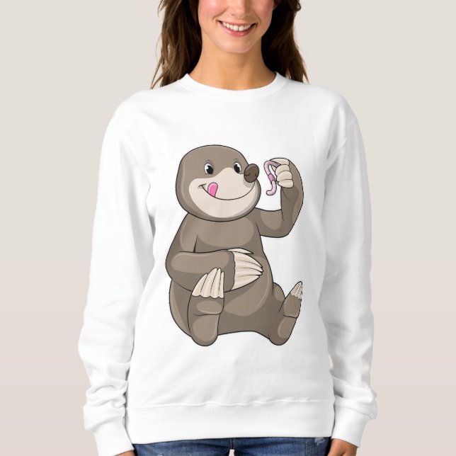Sweatshirt Mole avec ver de terre (Devant)