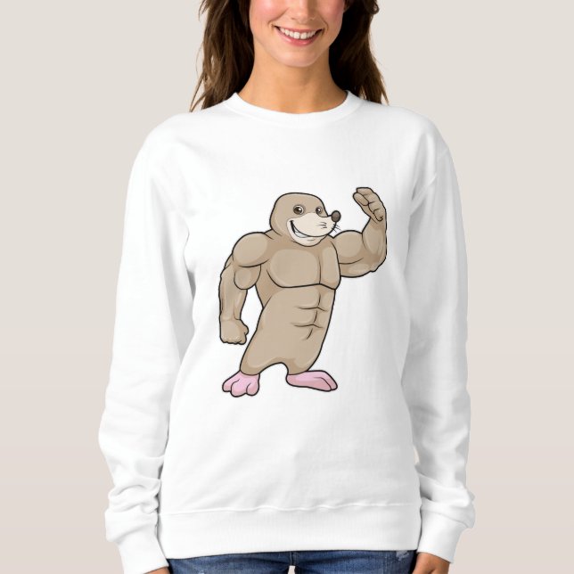 Sweatshirt Mole comme Bodybuilder avec de grands Muscles (Devant)