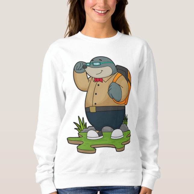 Sweatshirt Mole comme randonneur avec sac à dos (Devant)