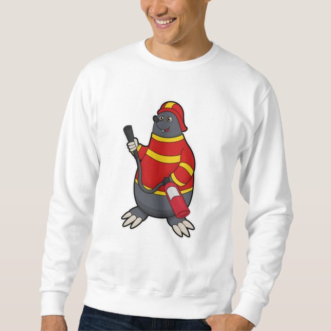 Sweatshirt Mole en pompier avec extincteur (Devant)