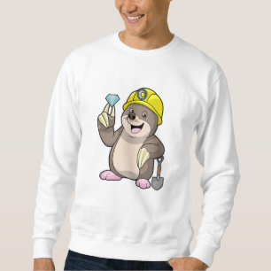 Sweatshirt Mole en tant que mineur avec lunette et diamant