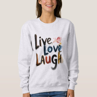 Sweatshirt Moletom Básico Feminino Live Love Laugh