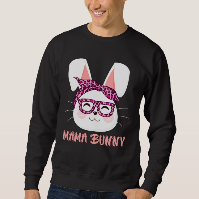 Sweatshirt Mom Bunny face cool Easter Bunny Happy Easter Moth (Devant)