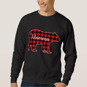 Sweatshirt Momma Bear Red Plaid Family Matching Christmas Paj