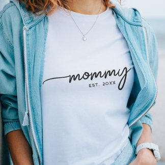 Sweatshirt Mommy Elegant Typographie personnalisée Date cadea