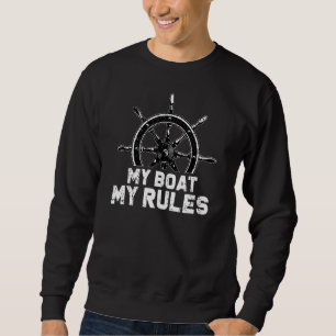 Sweatshirt Mon bateau Mes règles voile voile voile capitaine