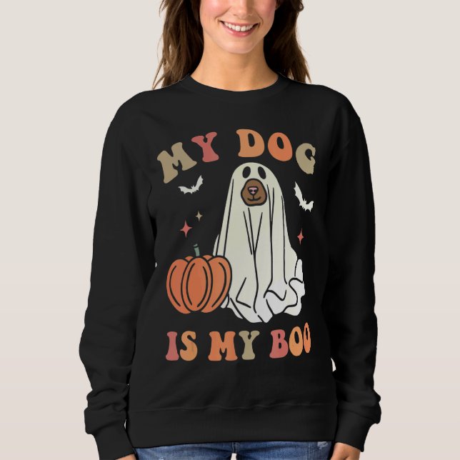Sweatshirt Mon Chien Est Mon Bois Saison Éffrayante Ghost Hal (Devant)